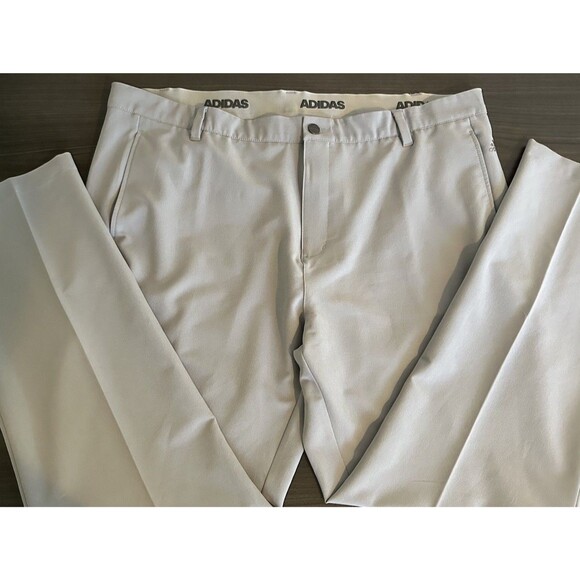 Adidas Mens 42x32 Golf Ultimate Light Gray Performance Tennis Tech Stretch Chino - Picture 1 of 9
